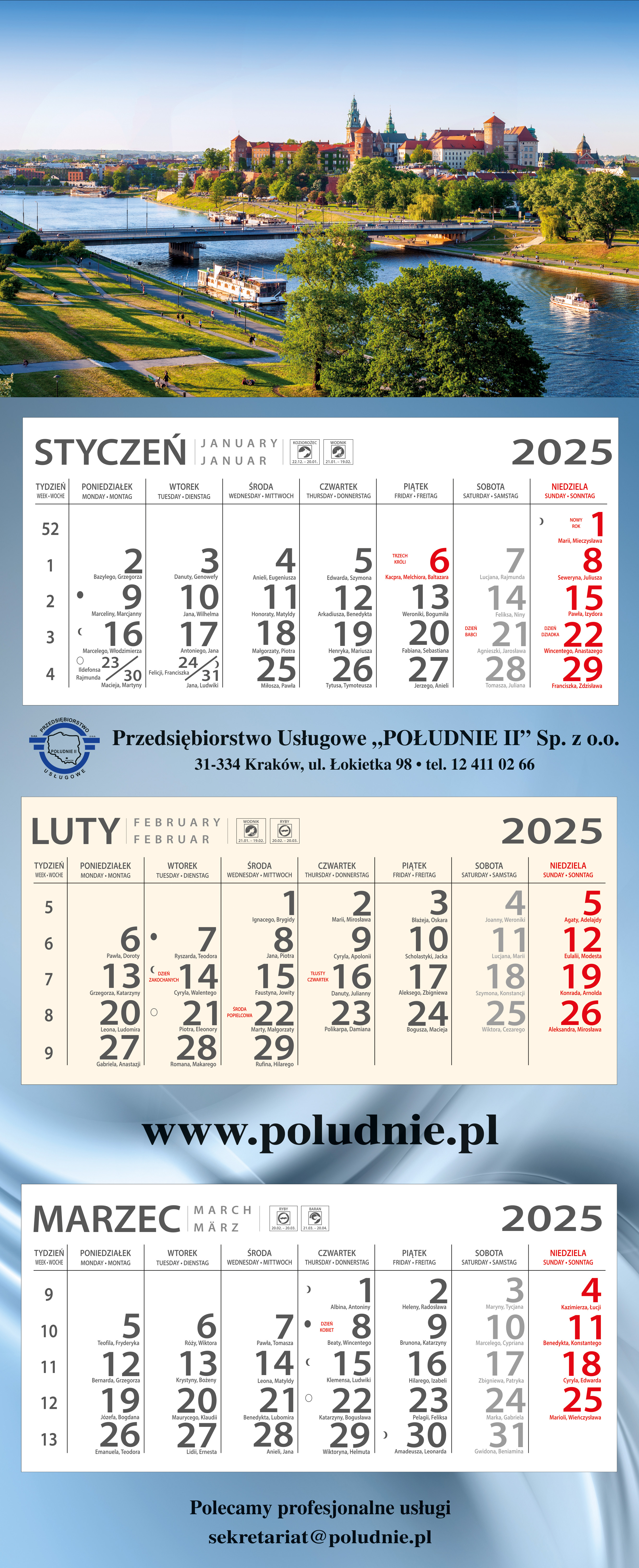 Kalendarz trojdzielny ZUP II